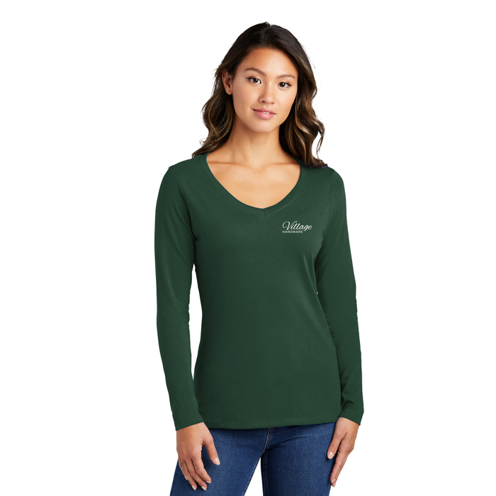 Ladies Long Sleeve V-Neck Tee
