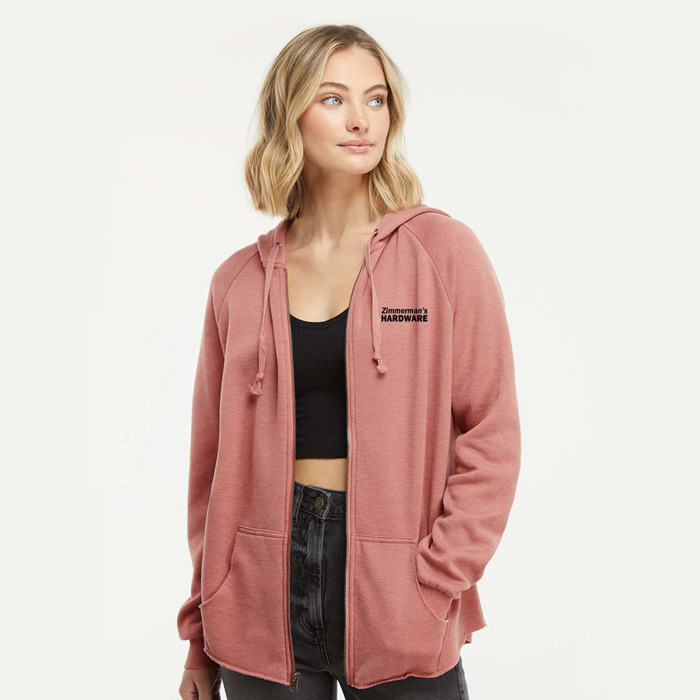 Ladies California Wave Wash Full Zip Hooded Sweatshirt