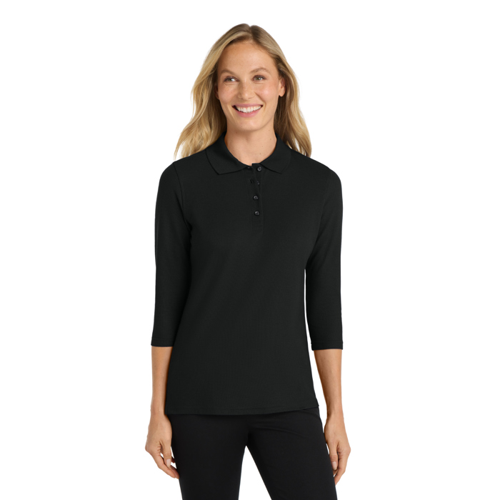 Port Authority Ladies Silk Touch Three Quarter Sleeve Polo
