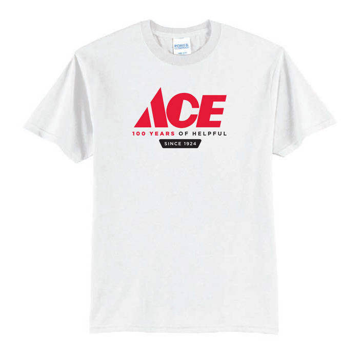 100th Anniversary Tee 100 Years of Helpful Ace Logo